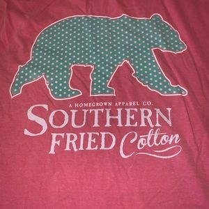 pink southern fried cotton t-shirt